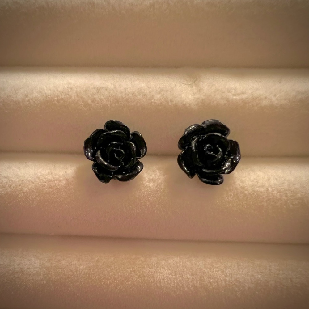 Black Rose Earrings